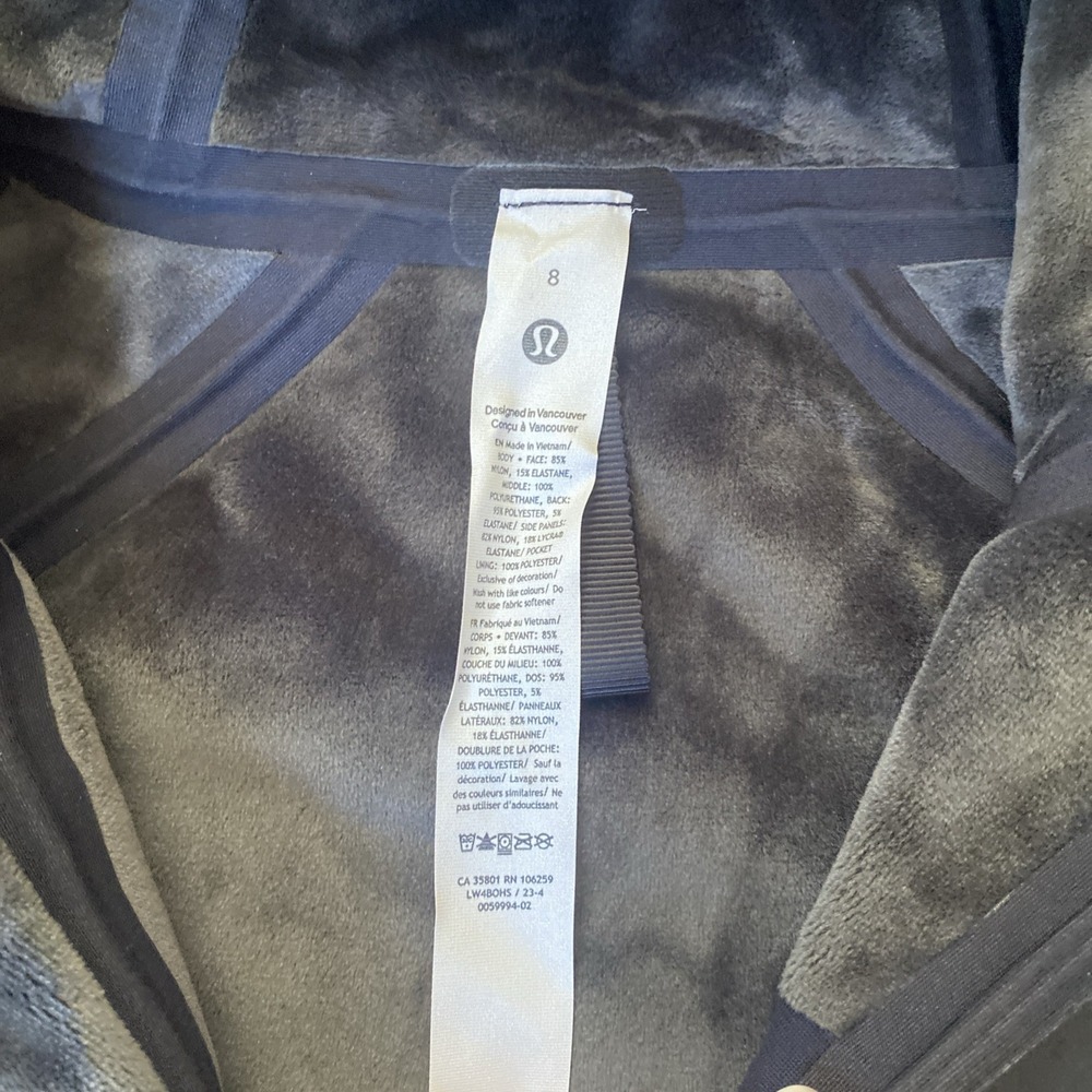 LULULEMON NWT Cross Chill Performance Jacket Black Sz 8 Waterproof Fleece - Picture 6 of 6